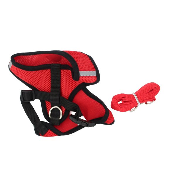 Red Large Reflective Adjustable Harness and Leash for Dogs - Picture 2 of 2